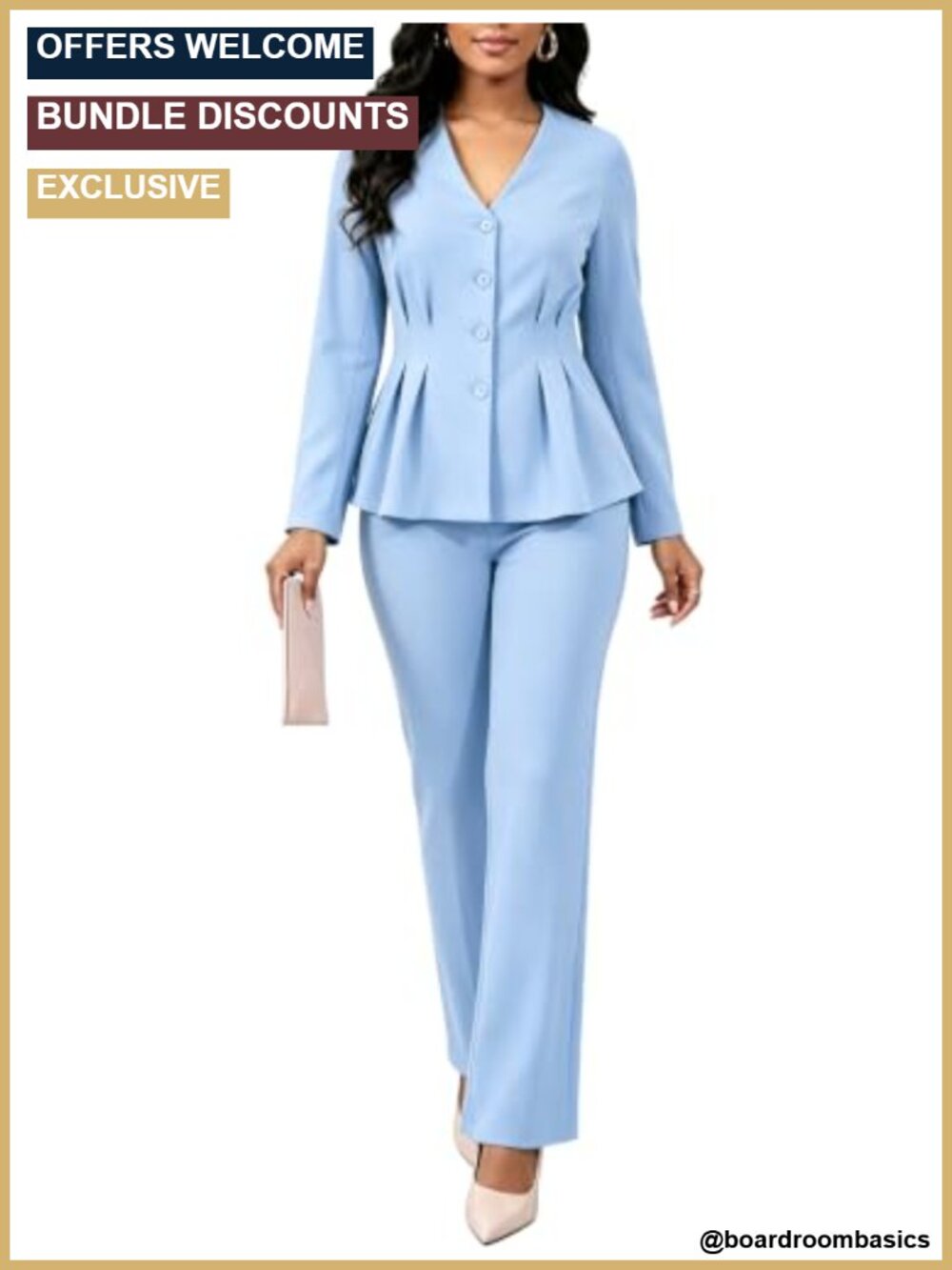 Women's 2 Piece Pant Suit Set Blazer Pantsuit Business Professional